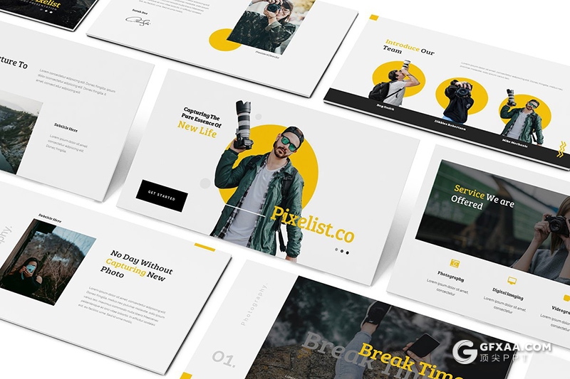 38页摄影团队摄影师介绍展示ppt模板 - 顶尖PPT