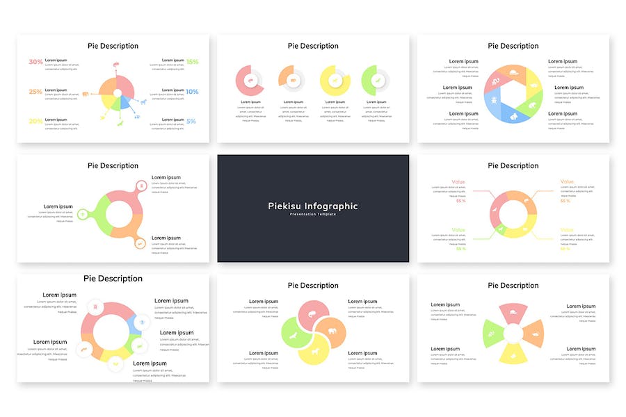 拼图风格数据图表展示PPT模板 - 顶尖PPT