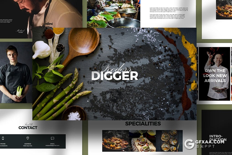 30页简约风格餐饮美食展示keynote模板 - 顶尖PPT