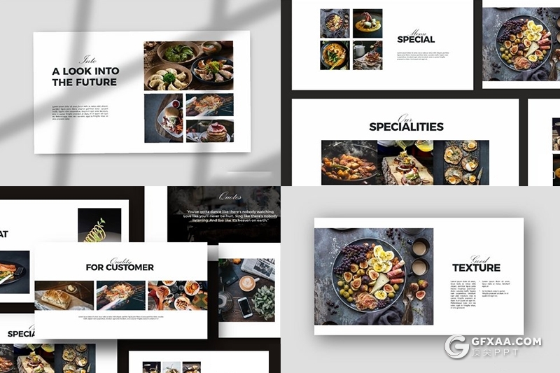 30页简约风格餐饮美食展示keynote模板 - 顶尖PPT