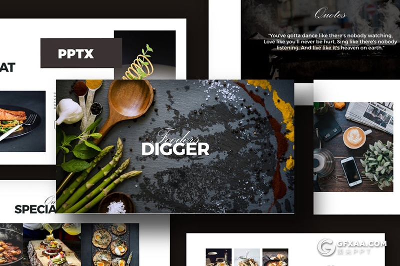 30页简约风格餐饮美食展示ppt模板 - 顶尖PPT
