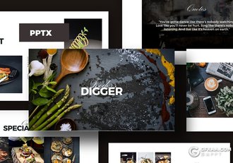 30页简约风格餐饮美食展示ppt模板 - 顶尖PPT