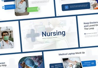 护理蓝色医疗医学PPT模板 - 顶尖PPT