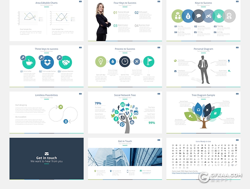 40多页欧美商务工作汇报总结keynote模板 - 顶尖PPT