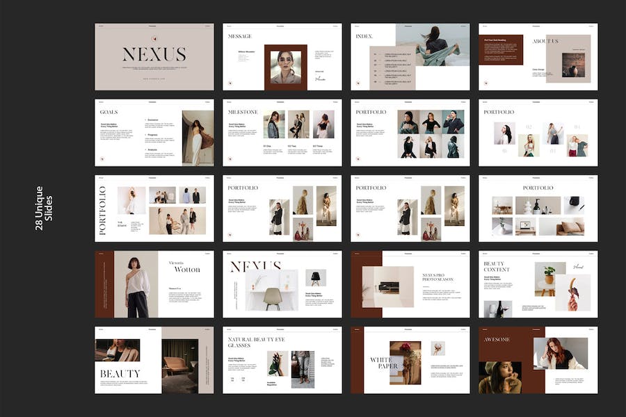 奢侈品服装秀模特写真PPT模板 - 顶尖PPT