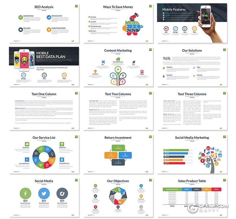 70页欧美商务企业会议报告统计keynote模板 - 顶尖PPT