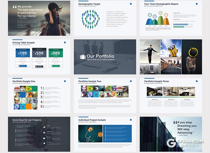 60多页欧美商务企业年报会议keynote模板 - 顶尖PPT