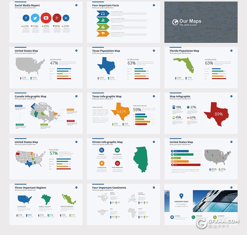 60多页欧美商务企业年报会议keynote模板 - 顶尖PPT