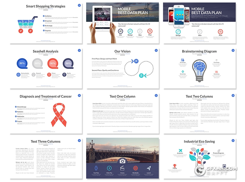 60页国外高端商务风格多用途keynote模板 5种主题配色 - 顶尖PPT