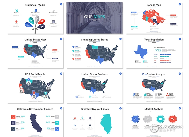 60页国外高端商务风格多用途keynote模板 5种主题配色 - 顶尖PPT
