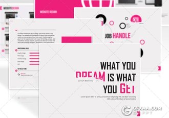 20多页4:3规格扁平化商务风格keynote模板 - 顶尖PPT