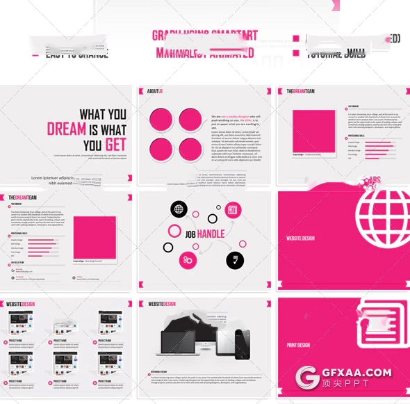 20多页4:3规格扁平化商务风格keynote模板 - 顶尖PPT