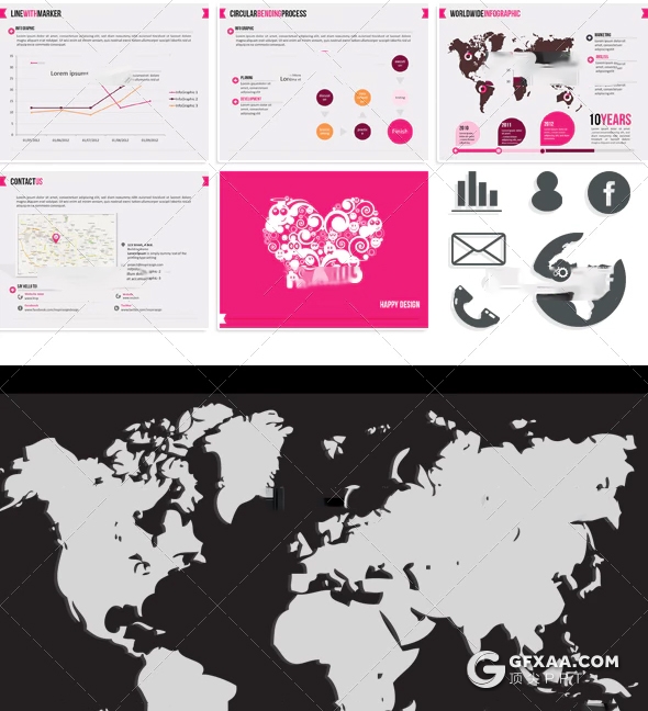 20多页4:3规格扁平化商务风格keynote模板 - 顶尖PPT