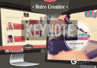 48页复古商业创意机构主题演讲keynote模板 - 顶尖PPT