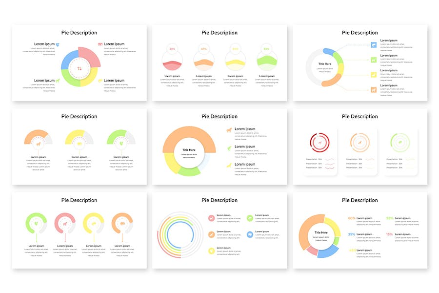 拼图风格数据图表展示PPT模板 - 顶尖PPT