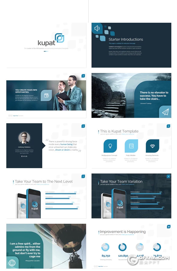 149页国外高端大气商务多用途keynote模板 10种主题配色 - 顶尖PPT