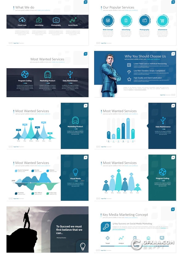 149页国外高端大气商务多用途keynote模板 10种主题配色 - 顶尖PPT