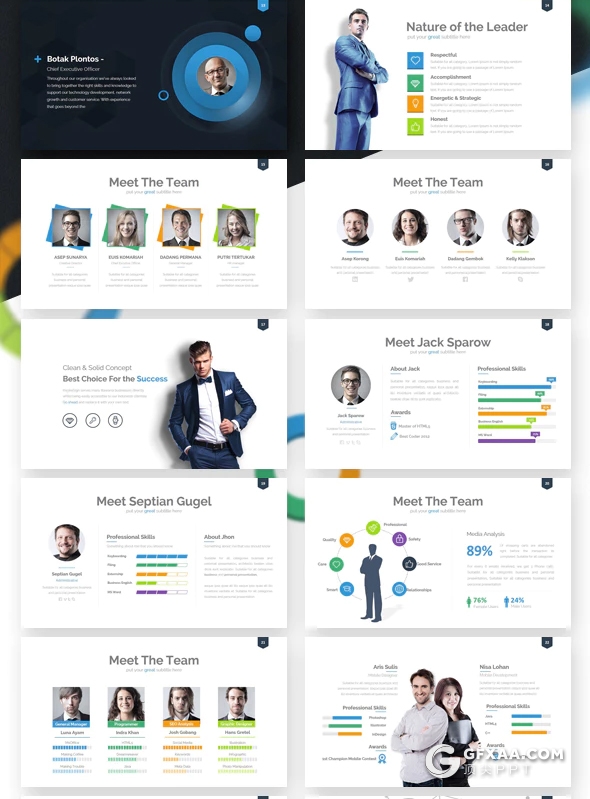 289页国外高端设计商务多用途keynote模板 10种主题配色 - 顶尖PPT