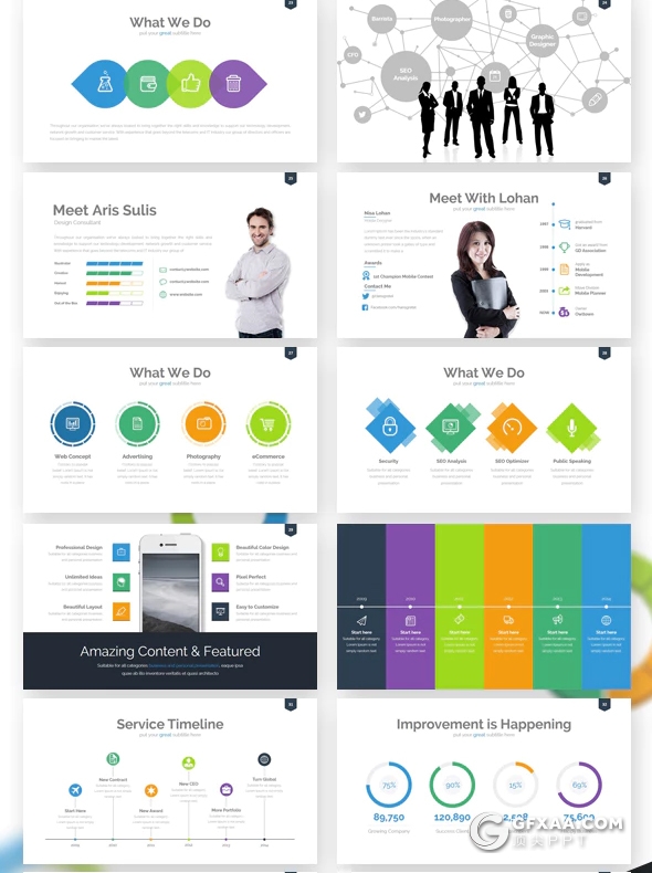 289页国外高端设计商务多用途keynote模板 10种主题配色 - 顶尖PPT