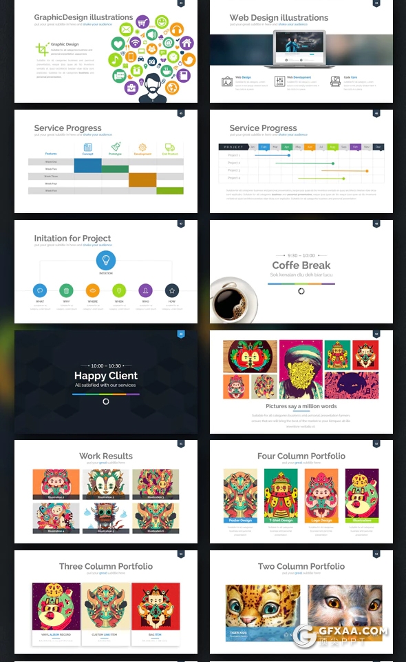 289页国外高端设计商务多用途keynote模板 10种主题配色 - 顶尖PPT