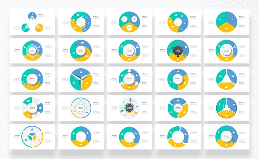 3步骤圆形循环信息图形PPT模板 - 顶尖PPT