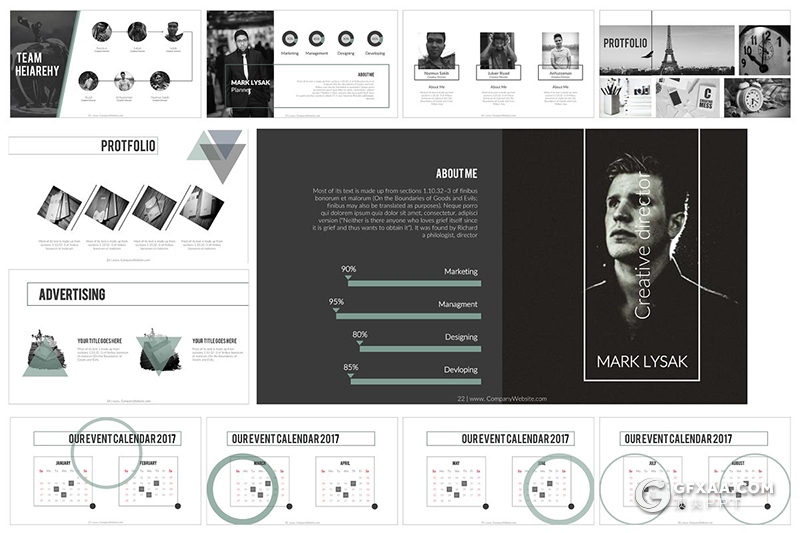 60页创意图形设计商务通用PPT模板 - 顶尖PPT