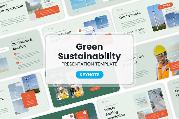 绿色可持续性发展能源Keynote模板 - 顶尖PPT