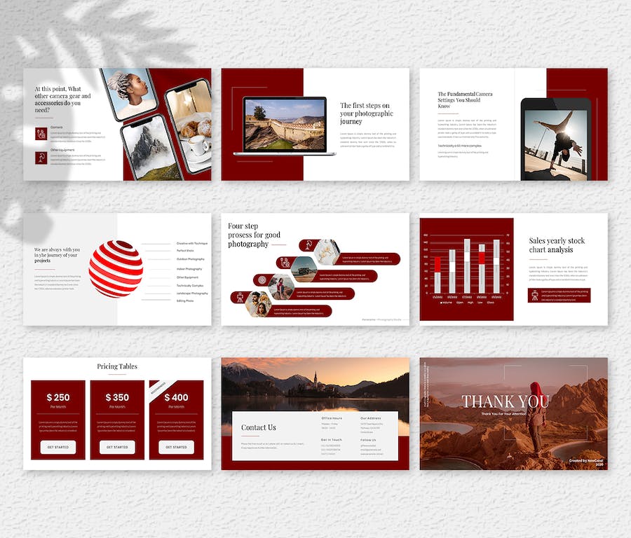 摄影作品展示技巧分享项目介绍PPT模板 - 顶尖PPT