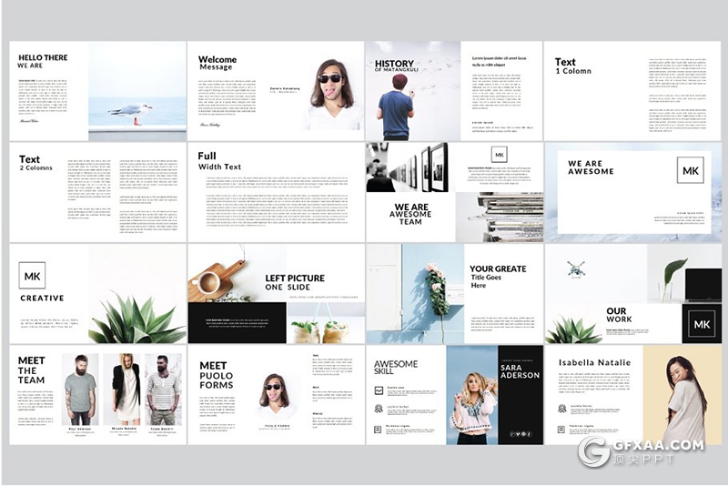 125页简约文艺风格商务通用keynote模板 - 顶尖PPT