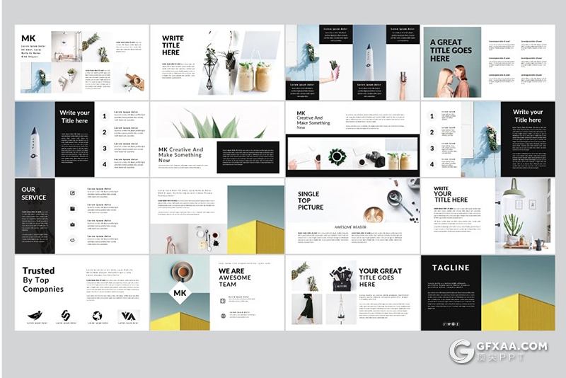 125页简约文艺风格商务通用keynote模板 - 顶尖PPT