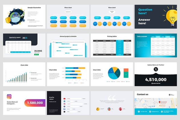 商业计划解决方案信息图形动画PPT模板 - 顶尖PPT