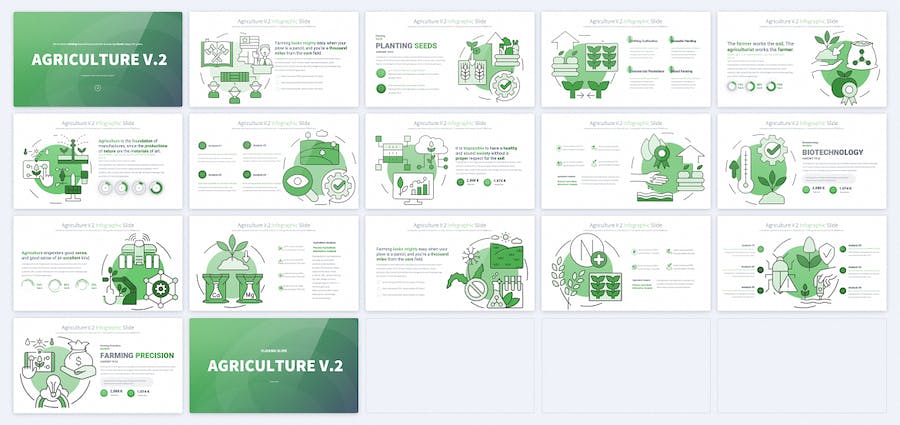 农业种植植物研究概念插画图形keynote模板 - 顶尖PPT