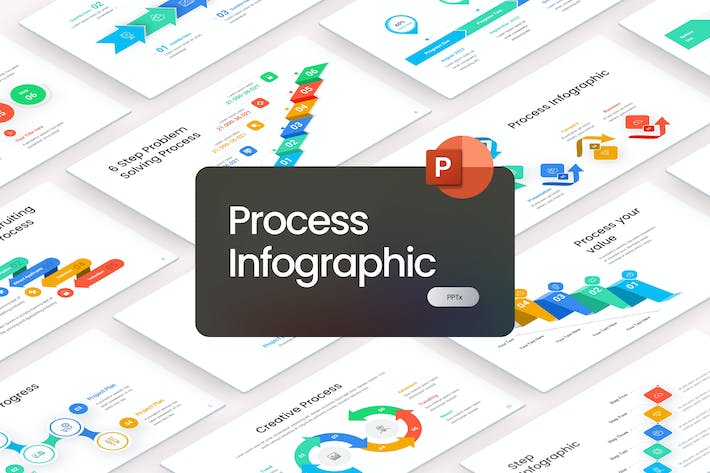 创意彩色流程步骤图形PPT模板 - 顶尖PPT