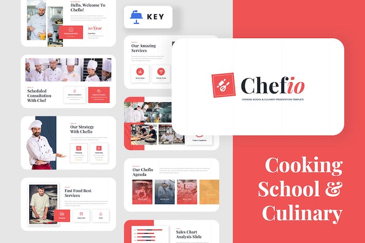 烹饪学校宣传介绍keynote模板 - 顶尖PPT