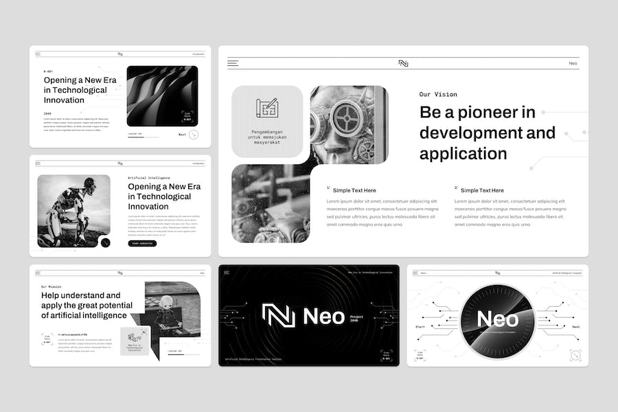 人工智能创新技术讲述应用方案展示Keynote模板 - 顶尖PPT