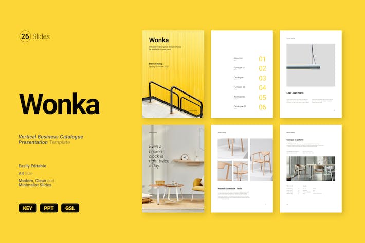 产品目录垂直展示商品介绍Keynote模板 - 顶尖PPT