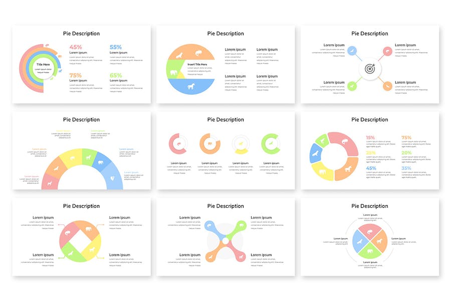 拼图风格数据图表展示PPT模板 - 顶尖PPT