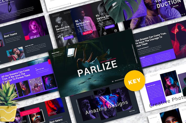 创意平面设计师作品集展示Keynote模板 - 顶尖PPT