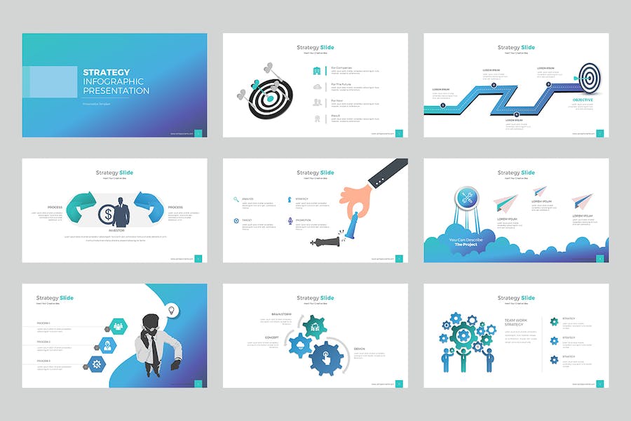 商务合作战略信息图表keynote模板 - 顶尖PPT