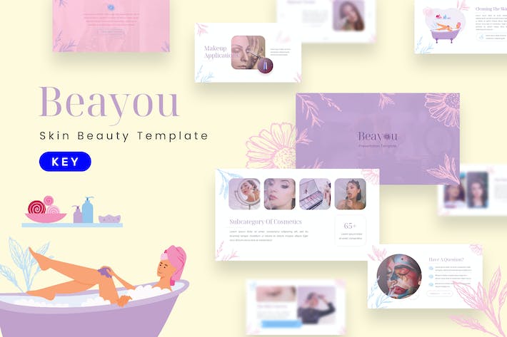 美容护肤化妆品品牌推广Keynote模板 - 顶尖PPT