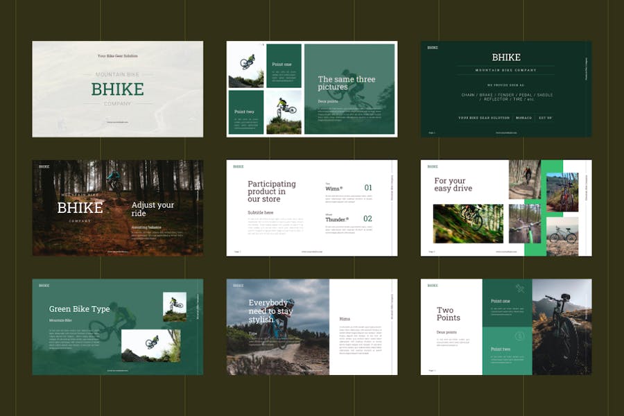 山地自行车宣传展示户外骑行体育运动PPT模板 - 顶尖PPT