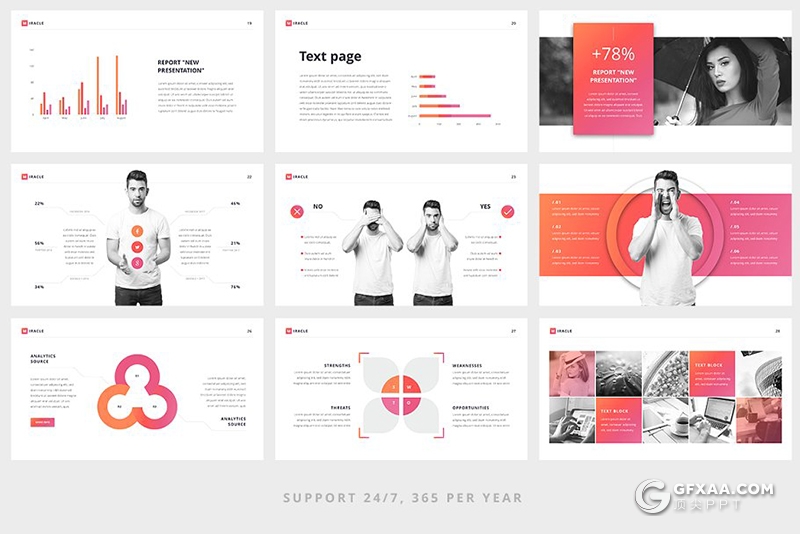 50页精美渐变色团队会议商务通用PPT模板 3种主题配色 - 顶尖PPT