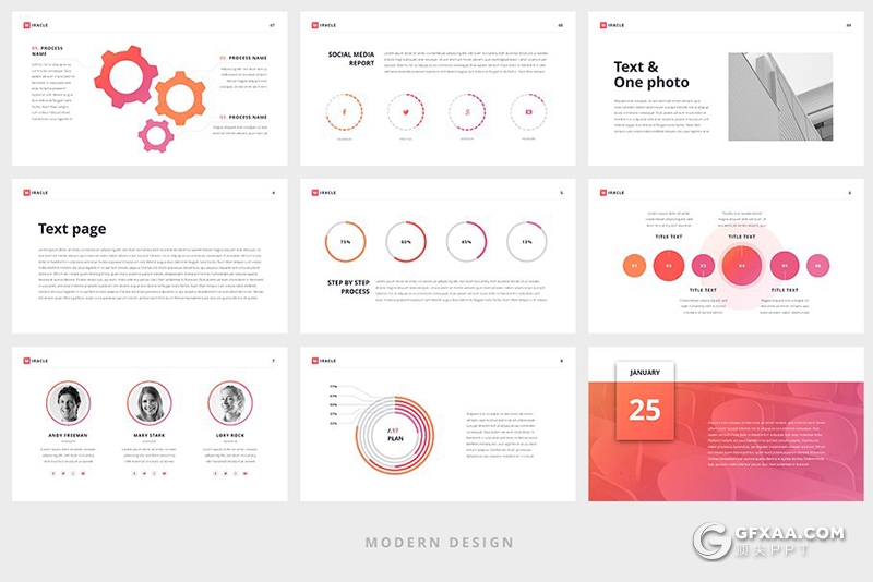 50页精美渐变色团队会议商务通用PPT模板 3种主题配色 - 顶尖PPT