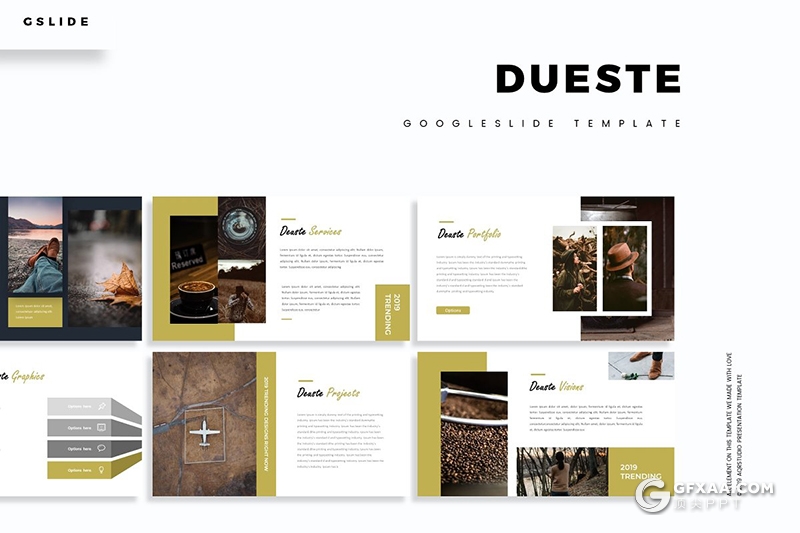 30页5种配色简约大气产品展示Google slides模板 - 顶尖PPT