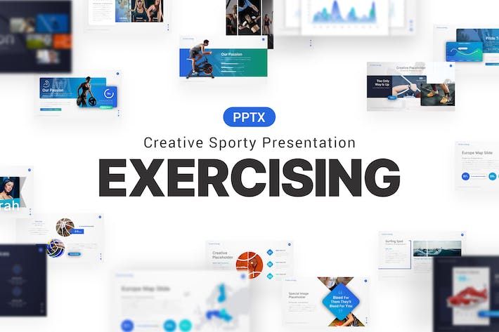 锻炼瑜伽运动健身房运动健身主题PPT模板 - 顶尖PPT