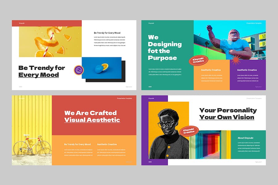 多彩创意贴纸装饰幻灯片设计Keynote模板 - 顶尖PPT