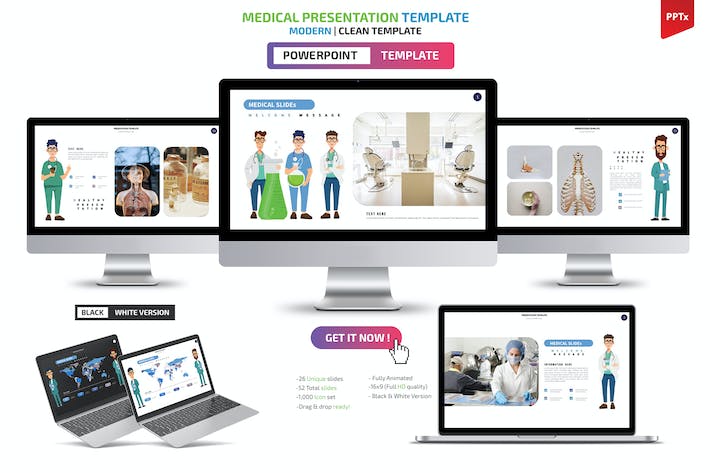 医疗健康医院诊所服务介绍PPT模板 - 顶尖PPT