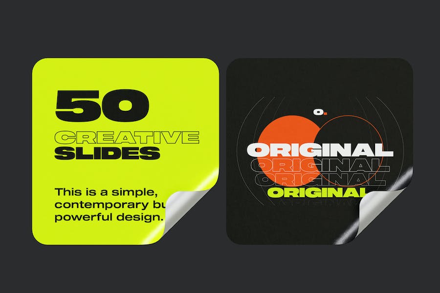 品牌创意大字报风格keynote模板 - 顶尖PPT