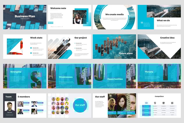 商业计划解决方案信息图形动画PPT模板 - 顶尖PPT