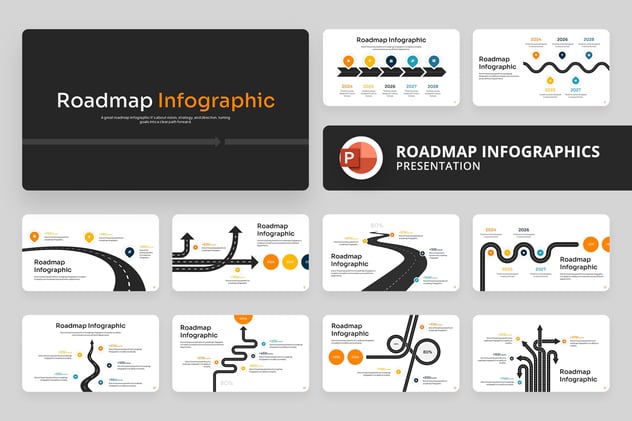 路线图信息图表PPT模板 - 顶尖PPT